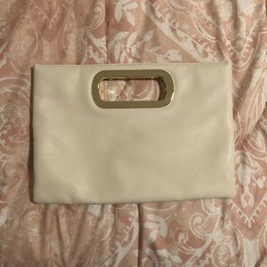 Nude Clutch with Gold Accents